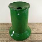 Groen Emaille Vintage Staande Asbak Uit Bulgarije thumbnail 5
