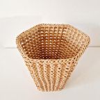 Vintage Mand Prullenbak Prullebak Sisal Mand Pot Retro Jaren thumbnail 3