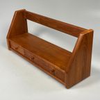 Vintage Wandplank Met Lades, Dyrlund, Massief Teak, Denemarken 1970'S thumbnail 9