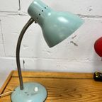 Vintage Muntkleurige Industriële Tafellamp / Desk Lamp thumbnail 8