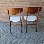 Set 2 Vintage Stoelen Nieuw Bekleed Teddy Deense Stoelen thumbnail 16
