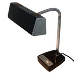 Crystal - Vintage, Ca 1970’S - Desk Lamp With Gooseneck - Brown And Chrome Detailing thumbnail 4