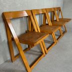 4X Vintage Esdoorn + Rotan Klapstoelen thumbnail 4