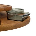 Digsmed - Lazy Susan / Serving Tray - Teak Wood And Smoked Glass - 1950’S Scandinavian Design thumbnail 7