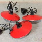 Set Van 3 Rode Hanglampen, Gnosjö Konstsmide, Zweden thumbnail 11
