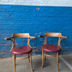 2 Art Nouveau Bentwood Chairs Thonet Stijl thumbnail 3