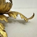 Hollywood Regency Gold Leaf Flower Light , 1970S thumbnail 12