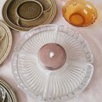 Vintage Draaiplateau Snackschaal Glas Chroom thumbnail 10
