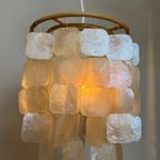 Capiz Schelpen Lamp Hanglamp Parelmoer Schelp Bamboe Frame Wit Bedrading thumbnail 2