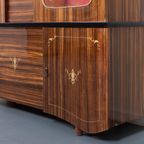 1960’s Spectacular Ebony Macassar Vitrine Cabinet / Buffetkast / Servieskast, Italy thumbnail 6