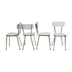 Set Van 4 Grijze Formica Stoelen Chroom Eetkamerstoelen Sixties thumbnail 2