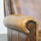 Comfortabele, Karaktervolle Fauteuil/armchair Gemaakt Van Schapenleer Met Een Leuk Design thumbnail 12