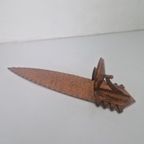 Amsterdamse School Wandkandelaar Arts And Crafts Gehamerd thumbnail 7