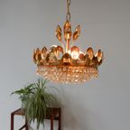 Retro Vintage Hanglamp Hollywoodregency Jaren 60 Goud Kleur thumbnail 3