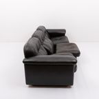 De Sede Ds 101 Black Leather Lounge Sofa, 1970’s thumbnail 11