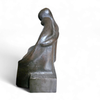 Solid Bronze Figures / Marked Hk / Height 17 Cm Height 17 Width 14 Depth 9 Cm thumbnail 3