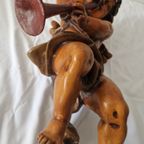 Beautiful Vintage Mid Century Angel Wall Sculpture Polychrome French thumbnail 11