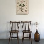 Vintage Zweedse Pinstoelen Bruin thumbnail 8