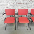 4 Vintage Eettafelstoelen Met Armleuningen thumbnail 13