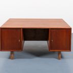 1950’S Danish Modern Architectural Teak Desk / Bureau thumbnail 2