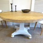 Prachtige Witte Landelijke Ronde Eettafel 100 Cm thumbnail 12