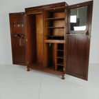 Prachtige Engelse Art Deco-kast Van Wortelnotenhout Van Waring & Gillow – Ca. 1900–1932 thumbnail 4