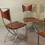 Set Van 4 Vintage Design Eetkamerstoelen thumbnail 4