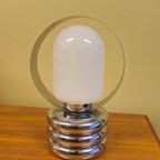 Vintage Space Age Chromen Melkglas Tafellamp Bureaulamp Lamp thumbnail 8