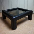 Salontafel Zwart Leer En Rookglas De Sede Switserland 1980S thumbnail 5