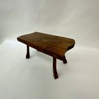 Brutalist Solid Wood Side Table, 1970’S thumbnail 13