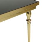 Vintage Messing Koperen Salontafel Bijzettafel Rookglas Spiegel Blad Design Frankrijk thumbnail 15