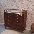 Franse Vintage Commode Met Lades Wit Marmeren Blad thumbnail 5