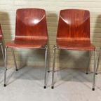 Set Van 4 Vintage Pagholz Stoelen, Elmar Flötotto thumbnail 10