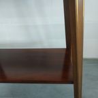 Vintage Plantentafel Bijzettafel Trolley Met Messing Inlay En Wieltjes thumbnail 13