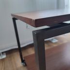 Vintage Bijzet Tafel Trolley Op Wielen Tafeltje Audio Tv thumbnail 14