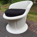 IKEA Poptorp Stoel Wit Met Zwart Kussen thumbnail 4