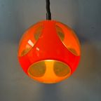 Mid Century Oranje 'Bug Eye' Massive Hanglamp / Space Age Light Fixture Door Luigi Colani thumbnail 7