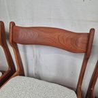 4 Vintage Deense Eetkamerstoelen Jaren 60 Teak Bouclé 60S thumbnail 22