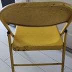 Vintage Klapstoel Geel Metaal thumbnail 6