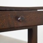 Stoere Antieke Begin 19E Eeuwse Franse Eettafel Gemaakt Van Eikenhout Met 1 Lade thumbnail 11