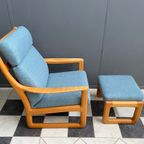 Johannes Andersen Highback Chair With Hocker For Silkeborg Denmark thumbnail 5