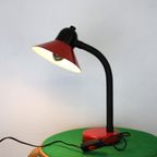 Originele Rode Bureaulamp Van Nf Elektriciteit - Model 1215 - Frankrijk 1980 thumbnail 2