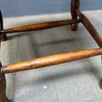 Antieke Bruine Windsor Armstoel Met Hoge Rug thumbnail 4