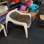 Very Rare Inside/outside Polyester Lounge Chair With Leather Upholstery 1960s thumbnail 4