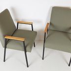 Setprijs!! 2 Vintage Stoelen Groen | Metalen Frame Groen thumbnail 6