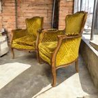 Set Van 2 Vintage Barok Eenzitten / Fauteuils / Clubzetels thumbnail 4