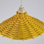 Vintage Riet Rotan Geel Hanglamp Scandinavisch ’60 Boho Lamp thumbnail 5
