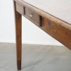 Geweldige Antieke Franse Eetkamertafel Van Eikenhout Uit Vroeg 19e Eeuw Met 2 Lades thumbnail 14