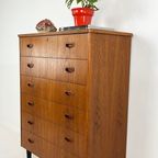 Scandinavisch Vintage Teak Fineren Ladekast Kalmar thumbnail 4