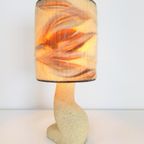Vintage Sculptuur Tafellamp Natuursteen Wol 1970 Art Piece thumbnail 12